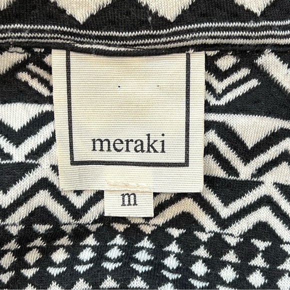 Meraki‎ Geometric Print Open Front Cardigan Duster Bohemian Style Medium - Picture 6 of 7